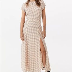Urban outfitters gingham Lindsey cap sleeve midi dress